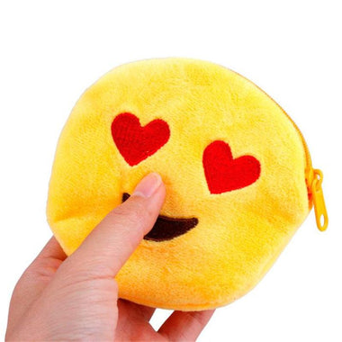 Emoji Smile Zipper Plush Coin Purse