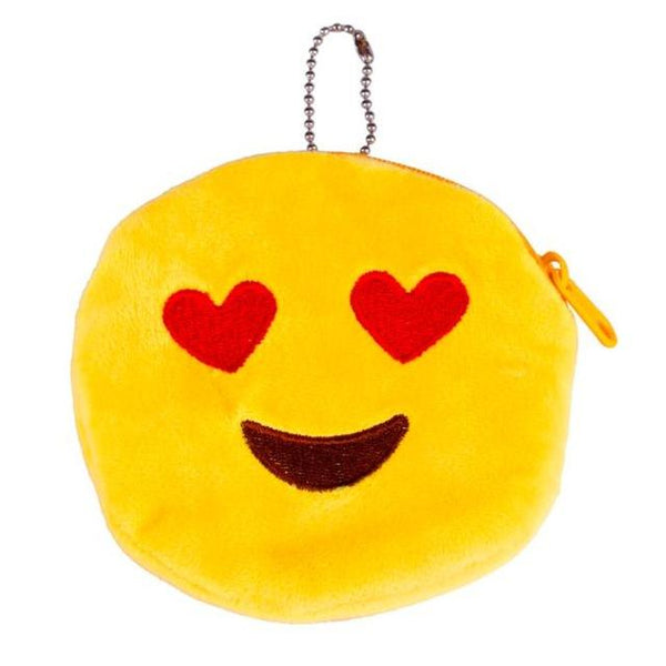 Emoji Smile Zipper Plush Coin Purse