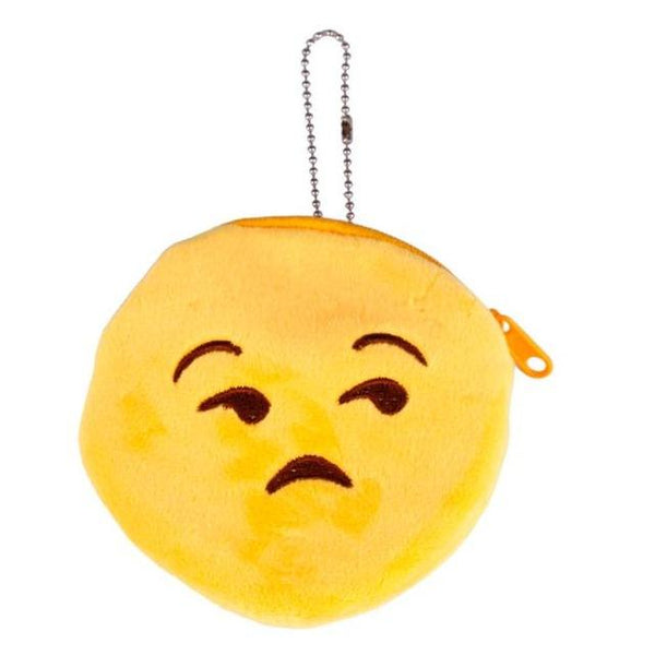 Emoji Smile Zipper Plush Coin Purse