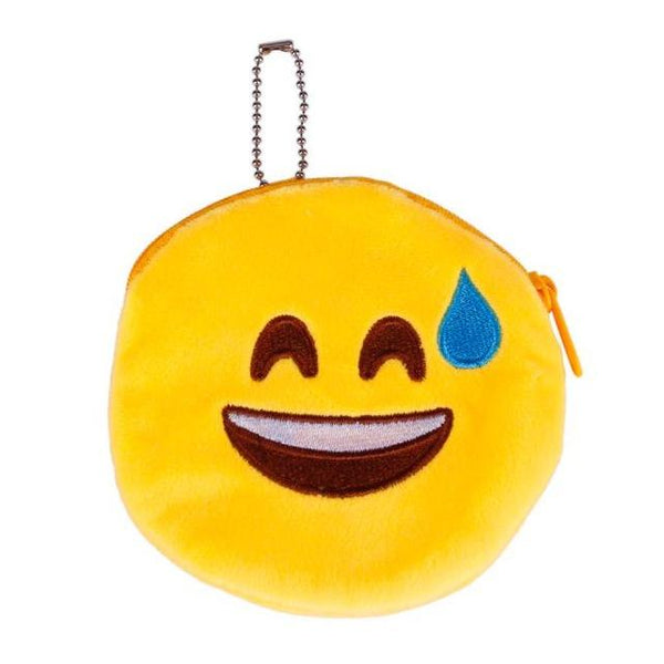Emoji Smile Zipper Plush Coin Purse
