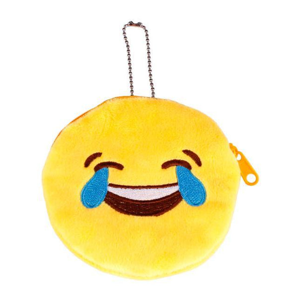 Emoji Smile Zipper Plush Coin Purse