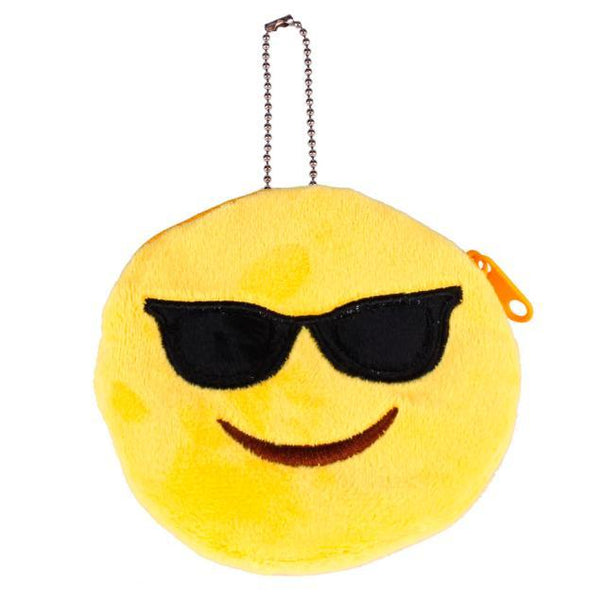 Emoji Smile Zipper Plush Coin Purse